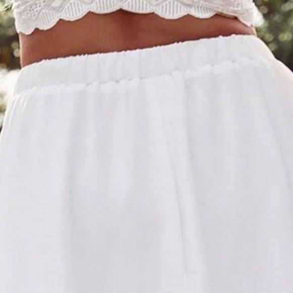 Boho White lace High low Stretchy Waist Maxi Skirt - Picture 7 of 10
